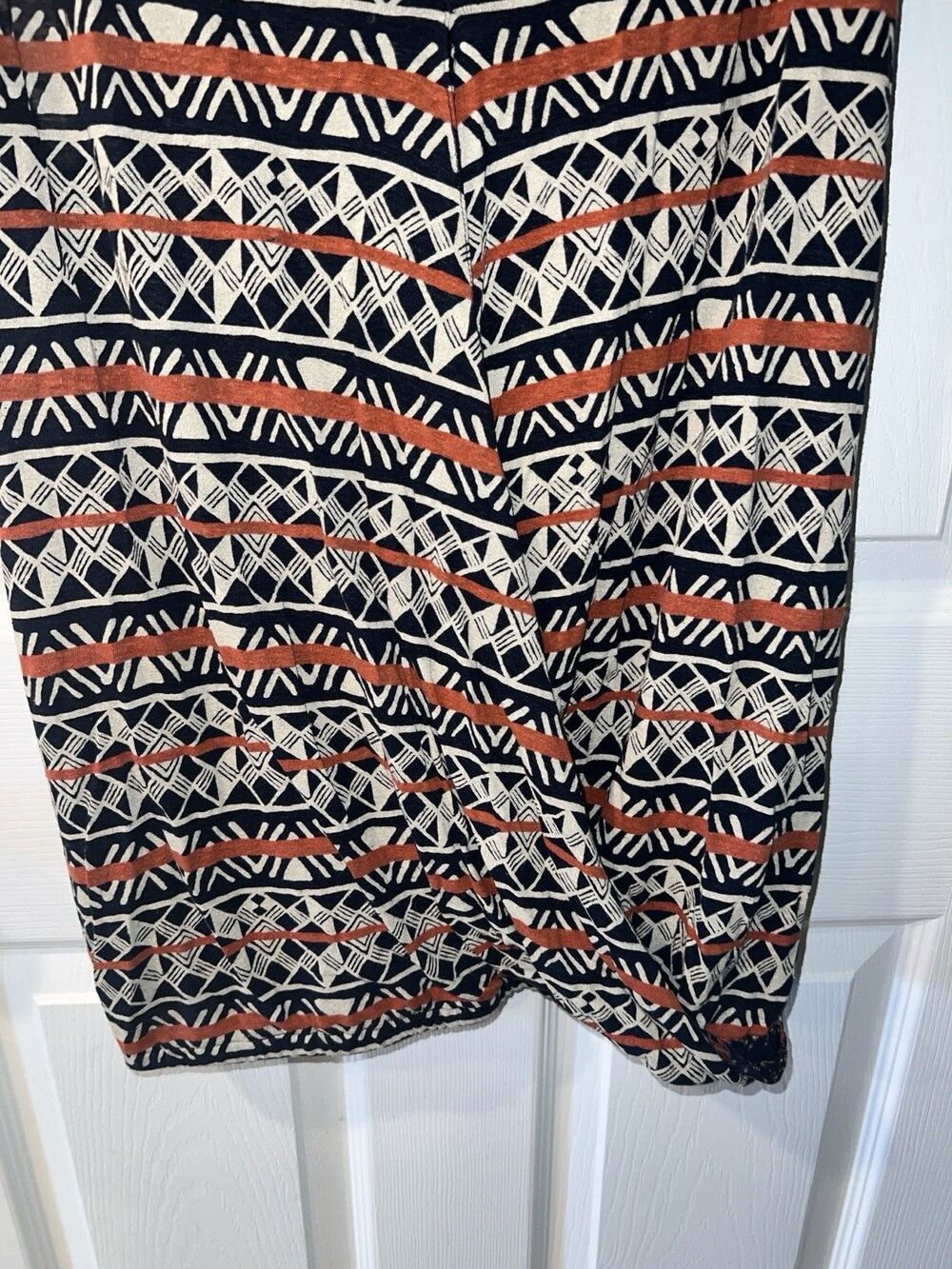 Lucky Brand Shirt Women 1X Linen Viscose Top Razor Back Sleeveless Boho Aztec - Picture 3 of 9